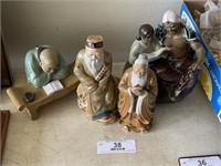 4 Piece Asian Statues