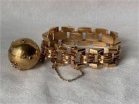 Vintage 18K Gold Multi Gemstone Globe Bracelet
