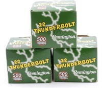 (3) boxes of Remington .22 Thunderbolt ammo