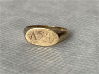 Vintage 10K Gold Greek Letter Signet Ring