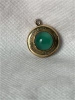Vintage Locket with Green Stone