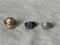 3 Vintage Class Rings
