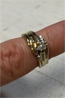 14kt gold Wedding Set w/Diamonds