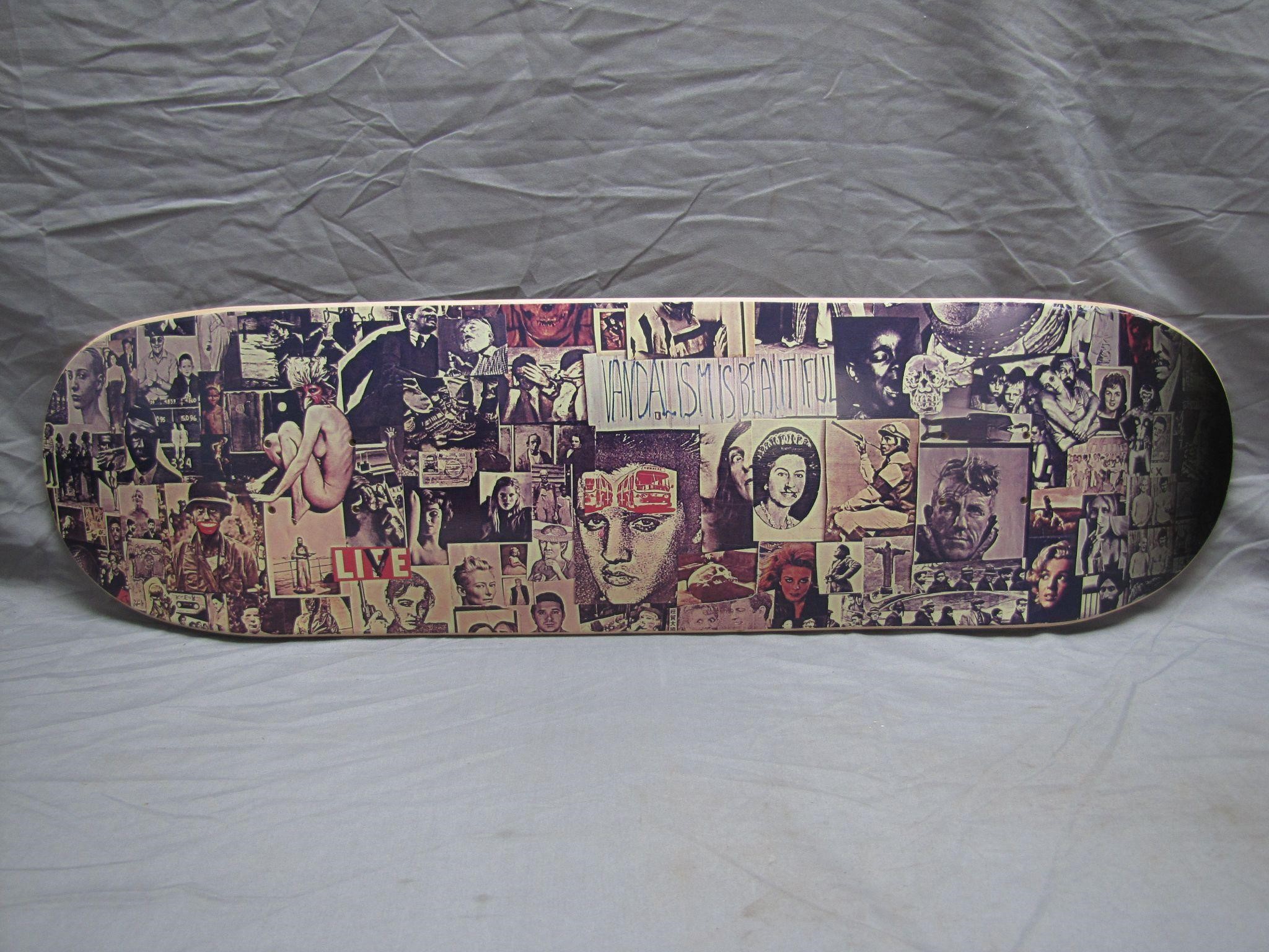 Vintage Customized Newspaper Skateboard W/No
