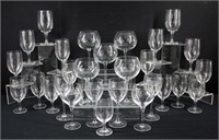 28 Pc Clear Glass Assorted Stemmed Glasses