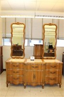 VINTAGE DRESSER WITH MIRRORS AND MARBLE INSERTS 86