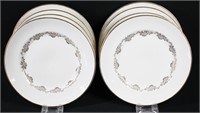 8 - 22KT Gold Rimmed Georgian China Plates 10"