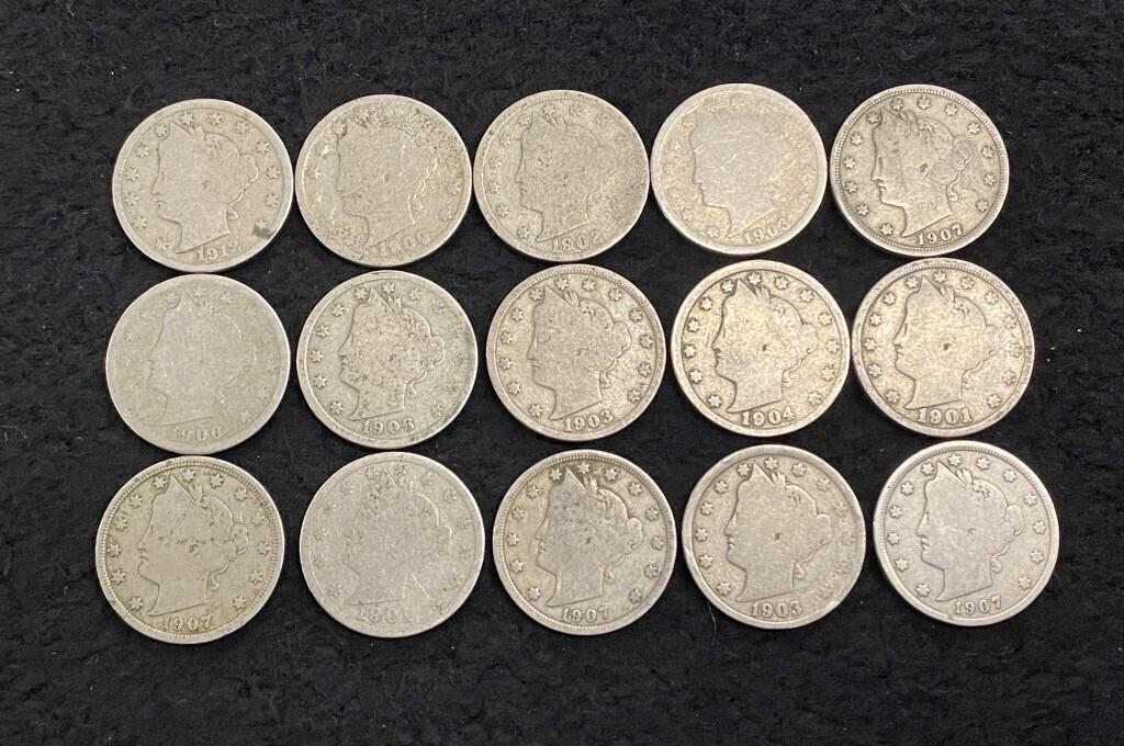 Group of Full Date Liberty V Nickels