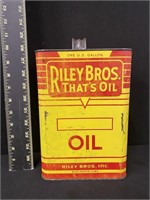 Vintage Riley Bros 1 Gallon Oil Can