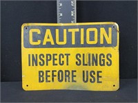 Vintage Caution Metal Sign