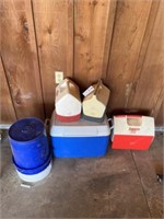 4 Coolers & Two 5-Gallon Buckets