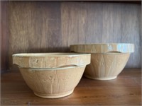 (2) Stoneware Mixing Bowls
