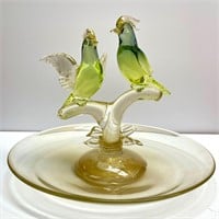 1960’s Murano Designer Glass 2 Piece Centerpiece
