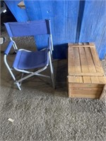 Nice folding directors chair, small ethnic trunk