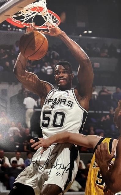 Spurs David Robinson Signed 11x17 with COA