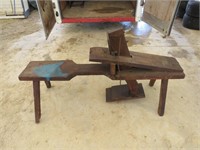 Antique shaving horse for wood working