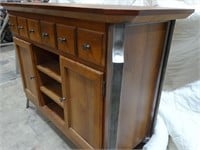 Quality Klaussner Wood Cabinet with Metal Accents