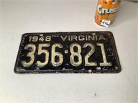 1948 Virginia License Plate