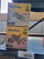2 Vintage Holiday 12 ga Shotgun Shell Boxes