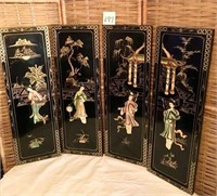 Asian Inspired Wood Panels with Geisha