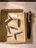 6 Vintage Pocket & Hunting Knives Imperial Fish