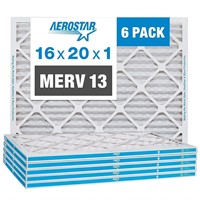 6PK Aerostar 16x20x1 MERV 13 Pleated Air Filter