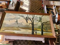 Vintage Heading South Framed Oil Painting by Guy