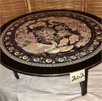 Short Table with Peacock Motif