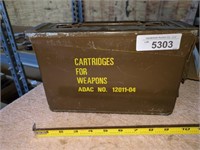 Vintage Military Metal Ammo Box -7.62 mm