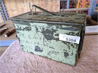 Vintage Military Metal Ammo Box -approx 11" x 6"