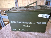 Vintage Military Metal Ammo Box -says 500