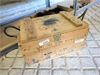Vintage wooden Ammo box with rope handles- approx