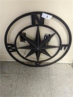 Metal Round Compass Rose Wall Decor