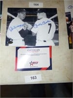 DIMAGGIO/ MANTLE SIGNED PICTURES OUT STORAGE UNIT