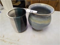 (2) Clay Flower Pots