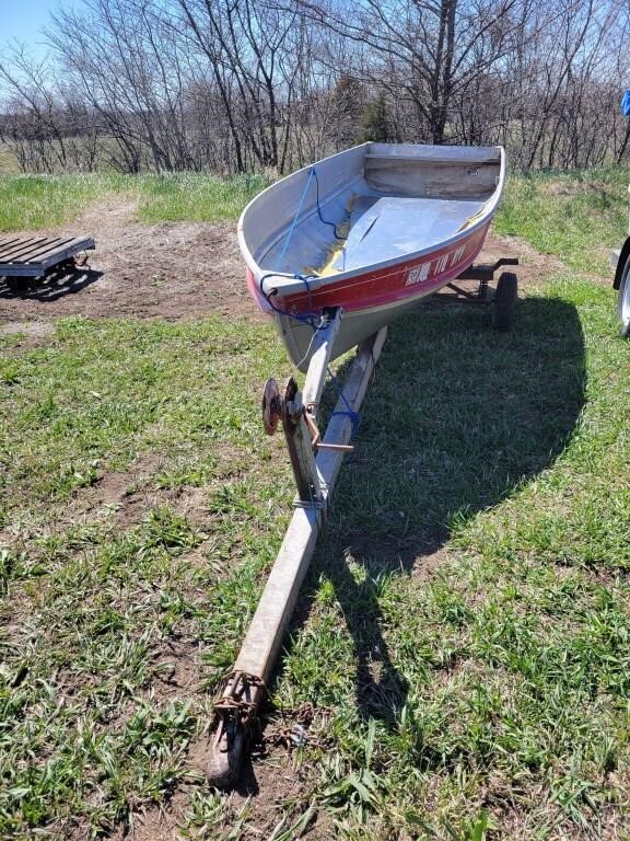 B&N 12' Aluminum Fishing Boat on 2 Whl Trailer