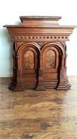 Antique Church Podium with raised covered book