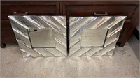 Modern wall mirrors - set of 2 matching - 20 x 20