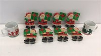 Vintage Christmas lot: (8) poly Santa string