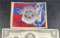 Vintage1959 US Marshall Matt Dillon Gunsmoke Badge