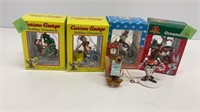 (6) ornaments- curious George, cat in the hat,