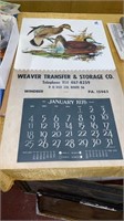 1976 Weaver Transfer & Storage calendar
