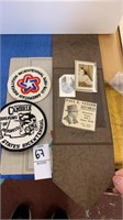 BiCentennial patches, vintage photos, cardboard