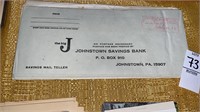 Johnstown Savings Bank mail teller envelopes and