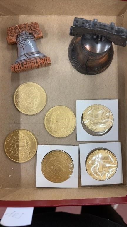 Six Philadelphia coins, one Philadelphia metal