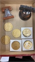 Six Philadelphia coins, one Philadelphia metal