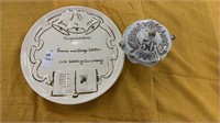 50th wedding anniversary plate and dish