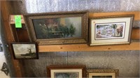 Many vintage framed prints