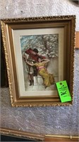 Antique framed Roman and girl