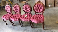 4 rose back Queen Anne upholstered chairs